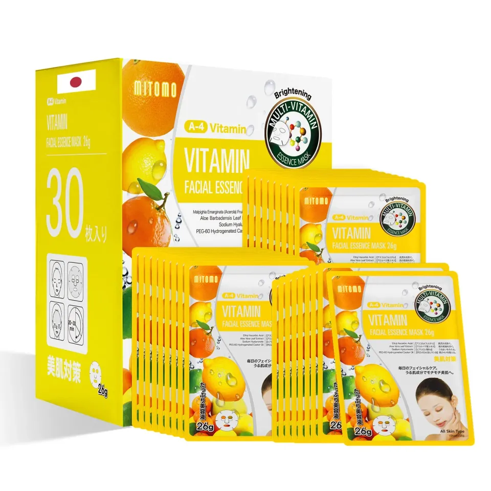 Mitomo Natural 516 masque visage 30 pièces vitamine C